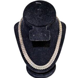 1928 BRAND CHEVRON LINK SILVERTONE NECKLACE
